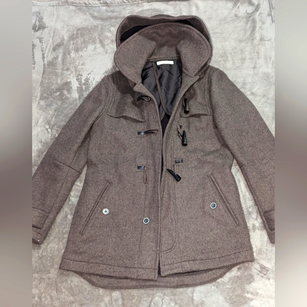 Initial Hooded Pea Coat